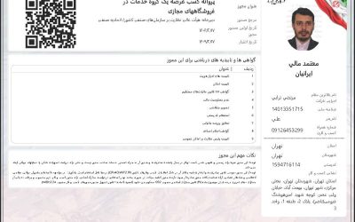پروانه کسب عرضه یک گروه خدمات در فروشگاه های مجازی